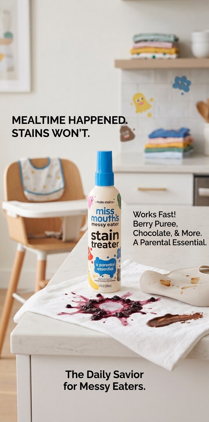 Mealtime happened. Stains won't.